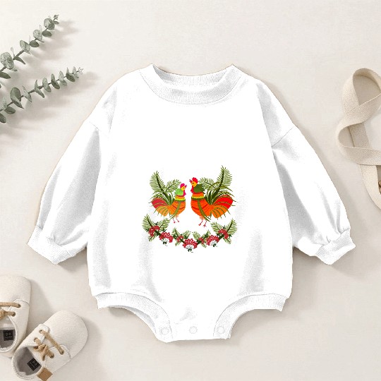 Rooster with hen Baby Romper Sweatshirts