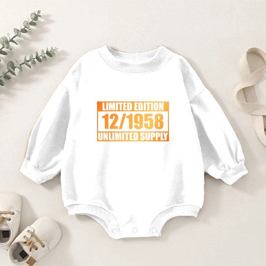 66th birthday Limited Edition - ꝏ Supply 12/1958 Baby Romper Sweatshirts