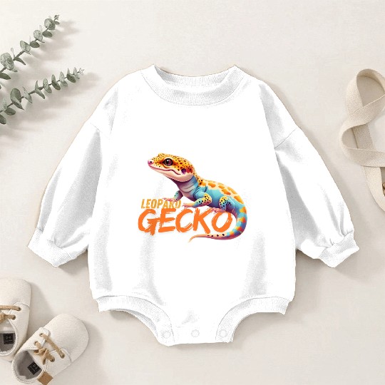 yellow leopard gecko Baby Romper Sweatshirts