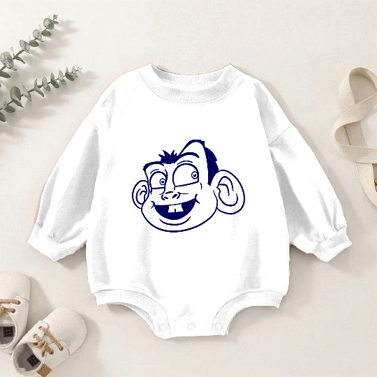 Monkey Face Sweet Cute Little Head Laughs Happy Baby Romper Sweatshirts