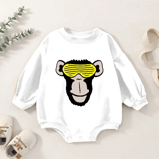 Funky Sunglasses Gorilla Cool Party Monkey Funny Baby Romper Sweatshirts