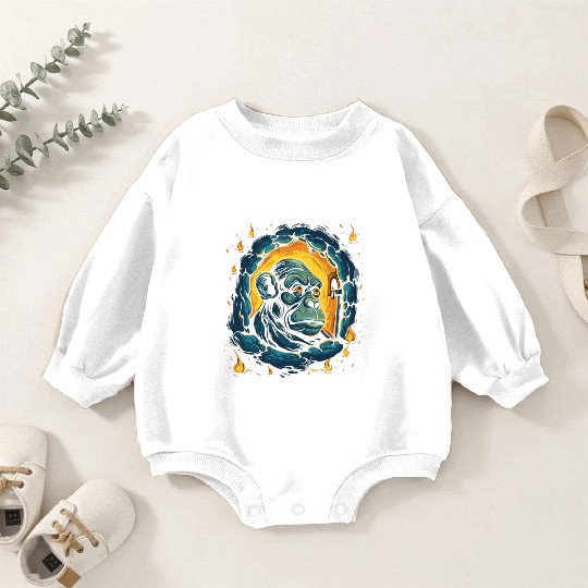 Night of the Starry Dungeon Monkey Baby Romper Sweatshirts