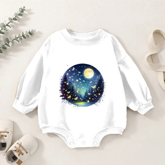 Moonlit Fireflies Baby Romper Sweatshirts