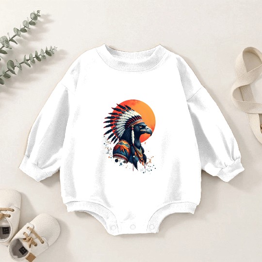 Wind Feather Native American Illustration Baby Romper Sweatshirts