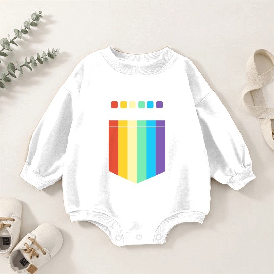 LGBT Rainbow Flag Pocket Design | For Women Men Baby Romper Sweatshirts