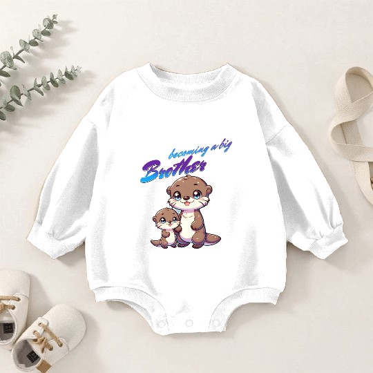 Soon I'll Be A Big Brother, Sweet Otter Brother Baby Romper Sweatshirts
