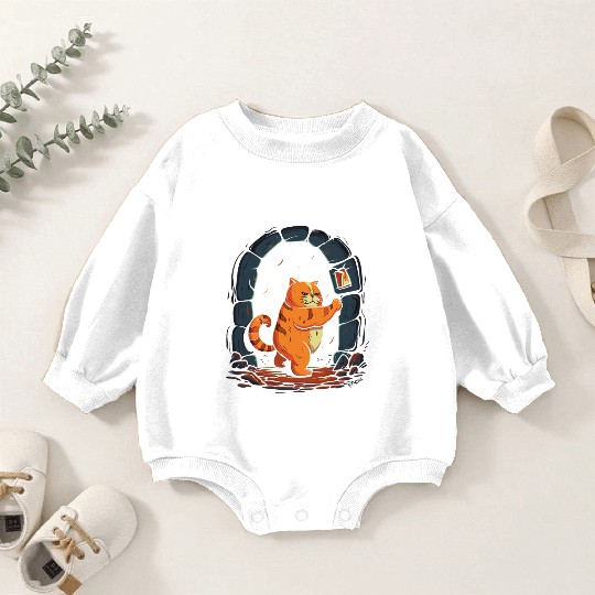 Funny Chubby Red Dungeon Cat Baby Romper Sweatshirts