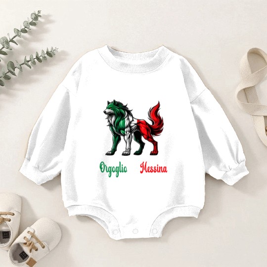 The pride of Messina Italy flag Baby Romper Sweatshirts