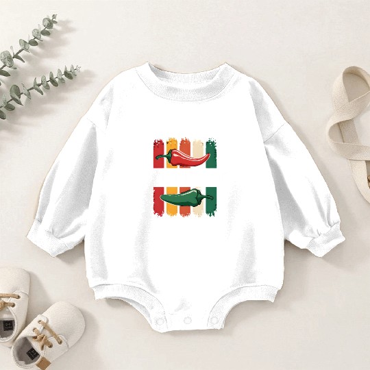 Chili Pepper Retro Vibe Baby Romper Sweatshirts