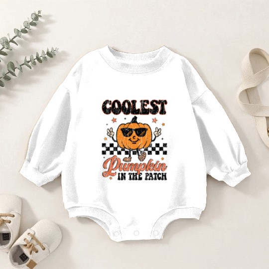 Coolest Pumpkin in Town: Spooky Season Style Baby Romper Sweatshirts