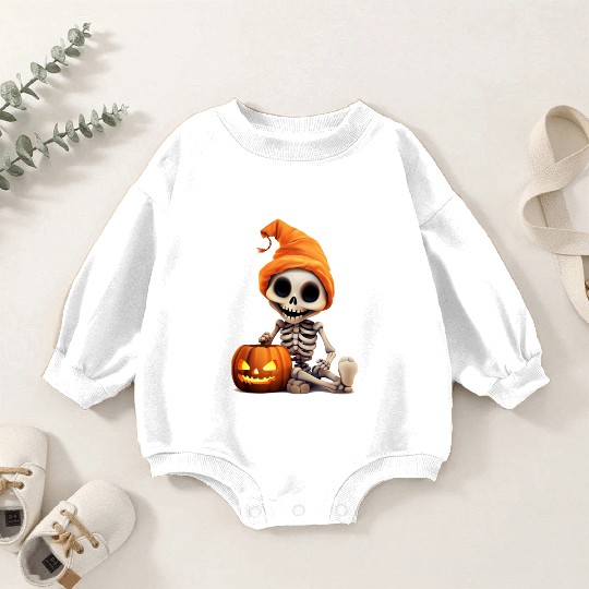 Skeleton celebrating Halloween Baby Romper Sweatshirts