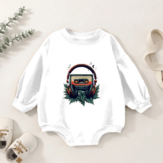 Retro Beats: Old School Cassette Baby Romper Sweatshirts"