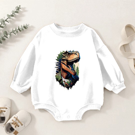 Tyrannosaurus style - Cool Raptor in Jacket Baby Romper Sweatshirts