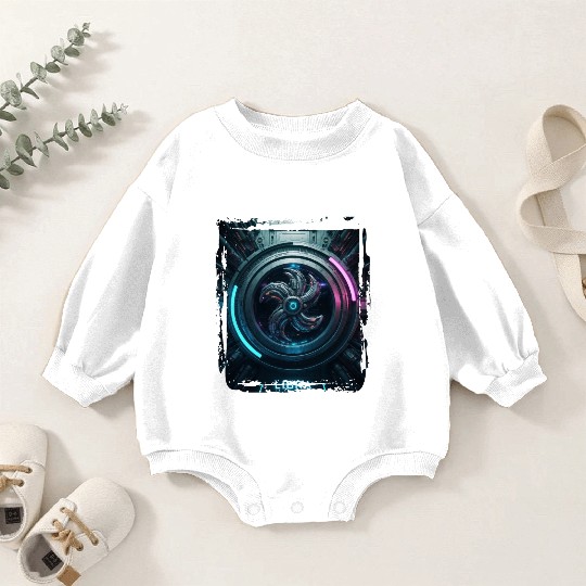 Zodiac sign Libra in cyberpunk era Future Baby Romper Sweatshirts