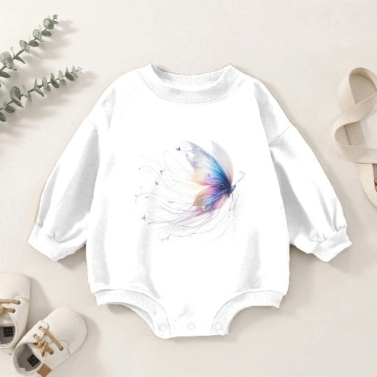 Magical Colorful Butterfly Design Baby Romper Sweatshirts