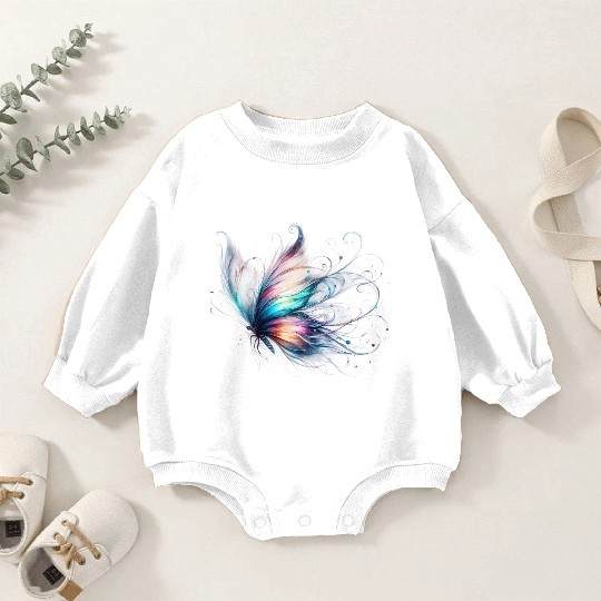 Magical Colorful Butterfly Design Baby Romper Sweatshirts