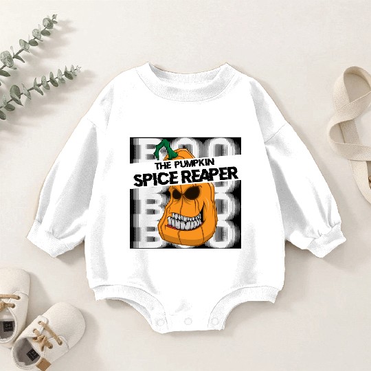 Pumpkin spice reaper halloween style coffee Baby Romper Sweatshirts