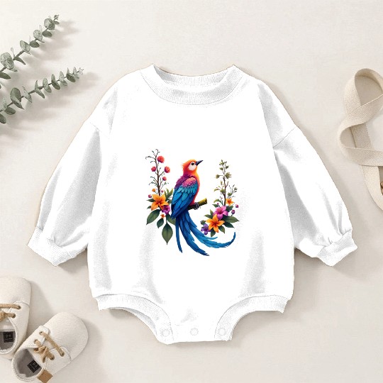 Fantastical Bird Of Paradise Painting Baby Romper Sweatshirts