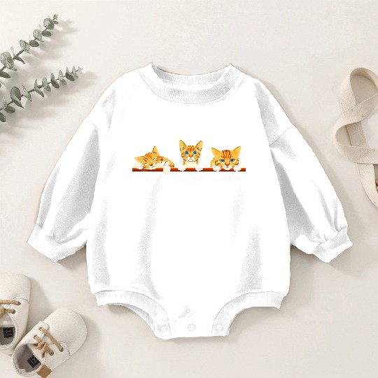 Funny Cats Relax Curious Cautious For Kids Baby Romper Sweatshirts