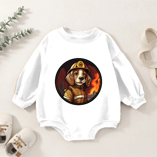 Dogs Firefighter Baby Romper Sweatshirts