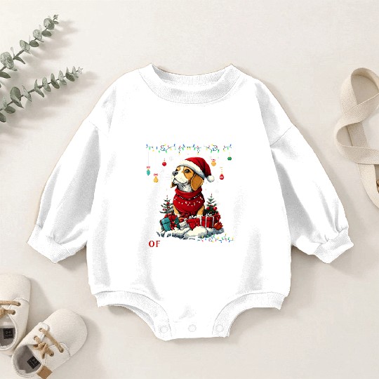 Beagle Christmas Tree Lights Decorations Dog Lover Baby Romper Sweatshirts