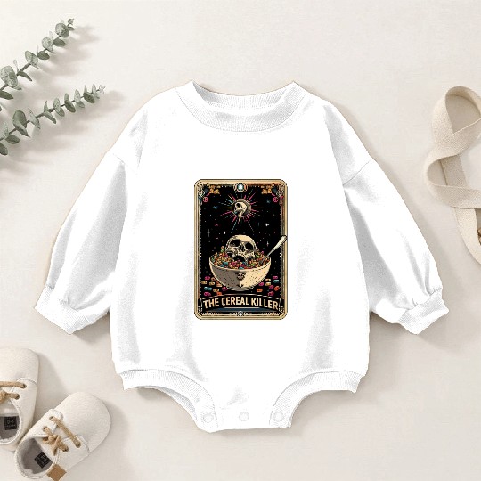 Cereal Killer Tarot Card Horror Movies True Crime Baby Romper Sweatshirts
