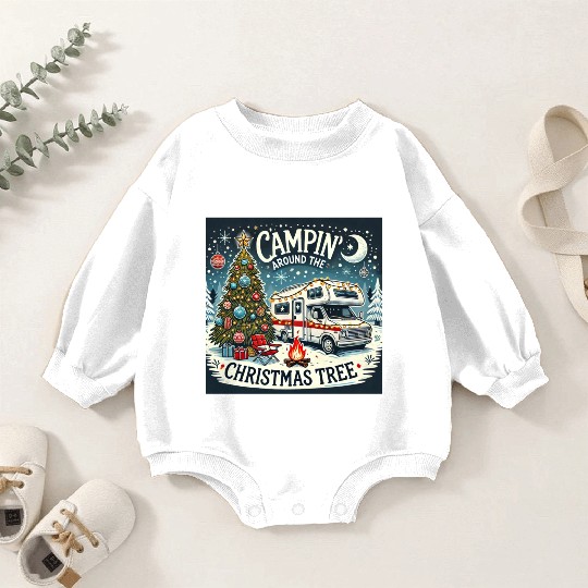 campin around christmas tree final correct Baby Romper Sweatshirts