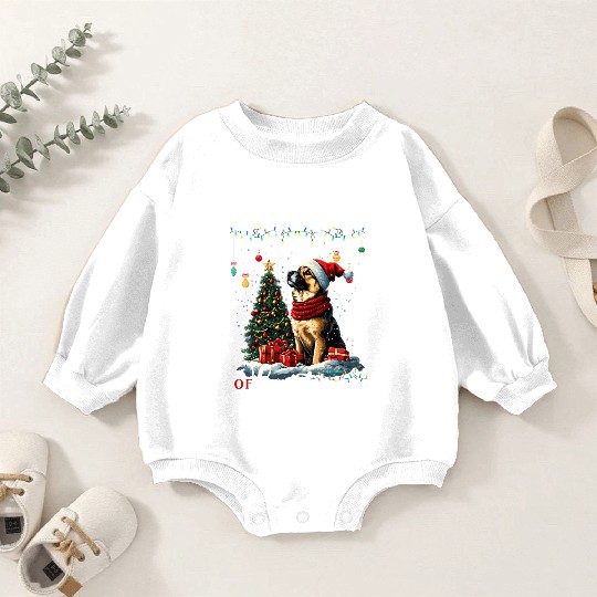 German Shepherd Christmas Tree Decorations Dog Baby Romper Sweatshirts