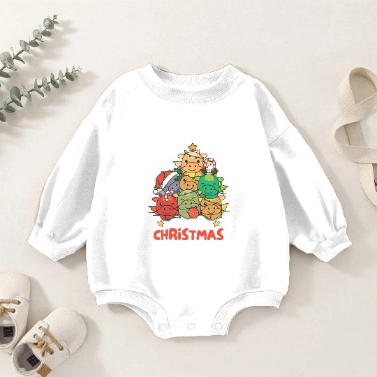 Dragon Christmas Tree Merry Christmas Baby Romper Sweatshirts