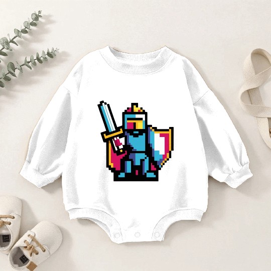 knight pixel art Baby Romper Sweatshirts
