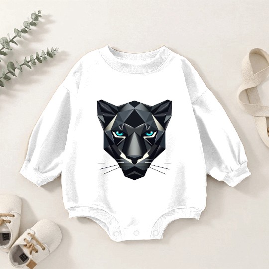 Geometric Black Panther - Power and Elegance Baby Romper Sweatshirts