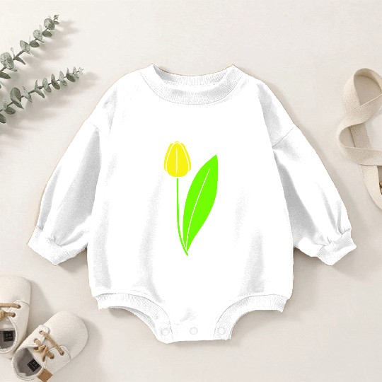 Yellow Tulip Beautiful Flower Pretty Spring Summer Baby Romper Sweatshirts