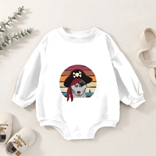 pirate dog Baby Romper Sweatshirts