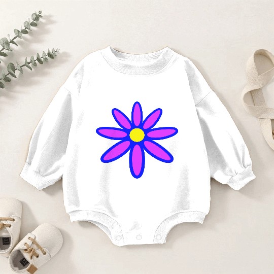 Small Daisy Flower Purple Decorative Nature Design Baby Romper Sweatshirts
