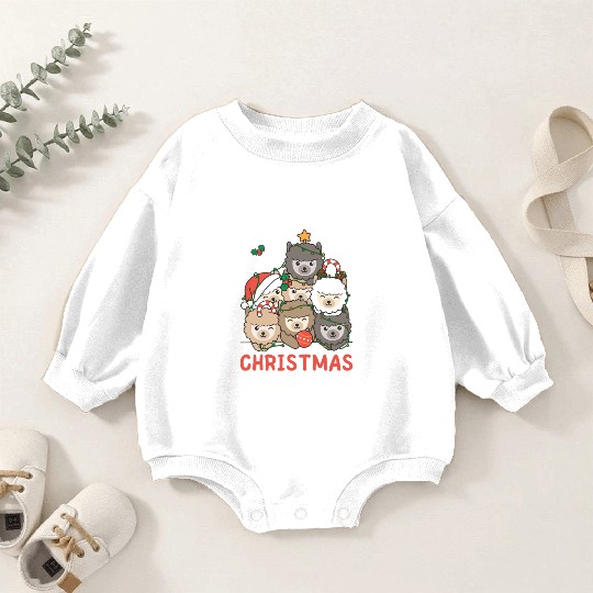Alpaca Christmas Tree Merry Christmas Baby Romper Sweatshirts