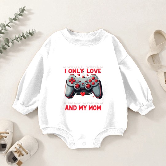 Valentines Day Boys kids Mom Son Video Games Gamer Baby Romper Sweatshirts