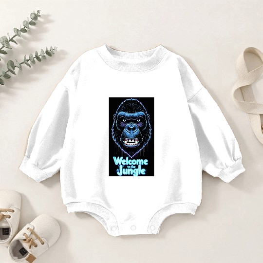 Neon Gorilla Welcome to the Jungle Baby Romper Sweatshirts