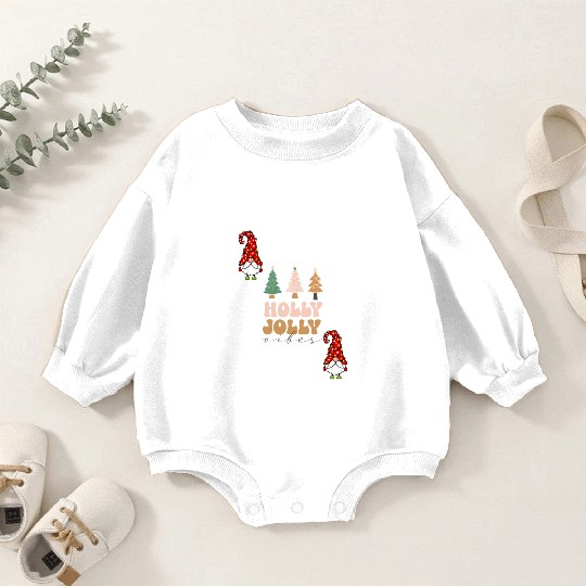 Holly Jolly Vibes Baby Romper Sweatshirts
