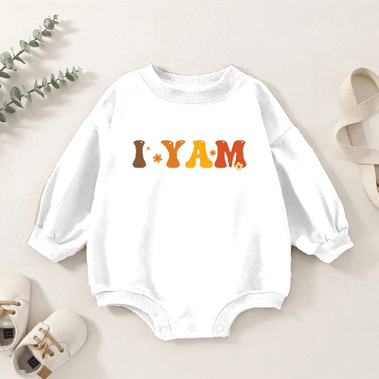 Sweet Potato I Yam Groovy Flower Baby Romper Sweatshirts