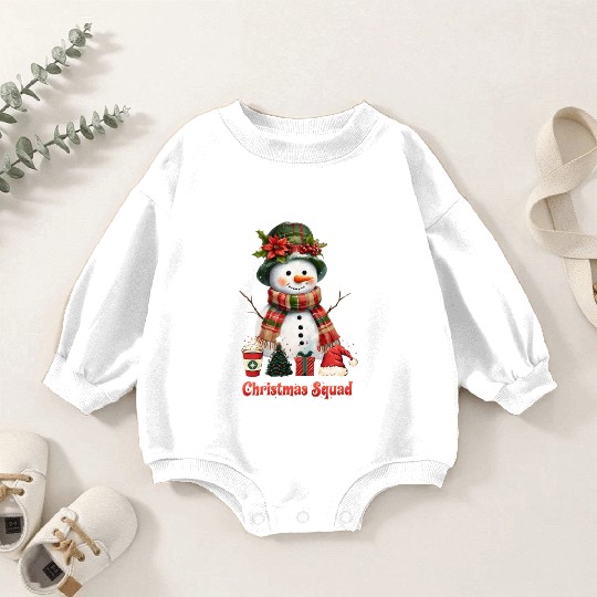 Snowman Christmas Family Gathering Baby Romper Sweatshirts