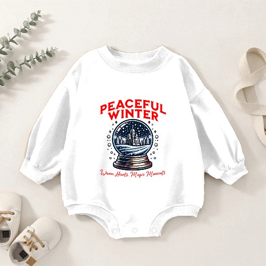 Peaceful Winter - Snow Globe Serenity Baby Romper Sweatshirts
