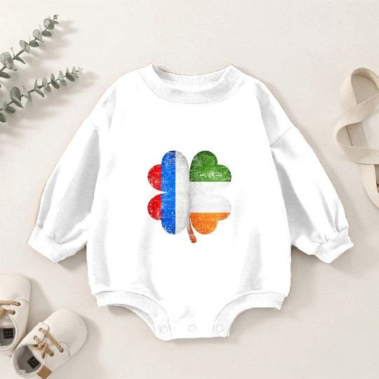 Russian Irish Shamrock Russia Ireland Flag Baby Romper Sweatshirts