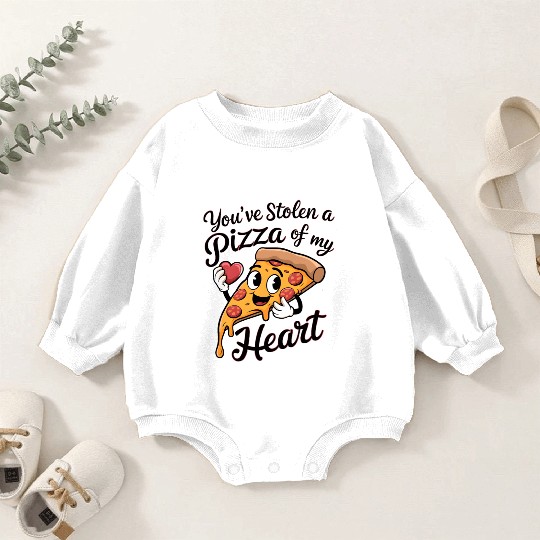 You've Stolen a Pizza of My Heart Baby Romper Sweatshirts