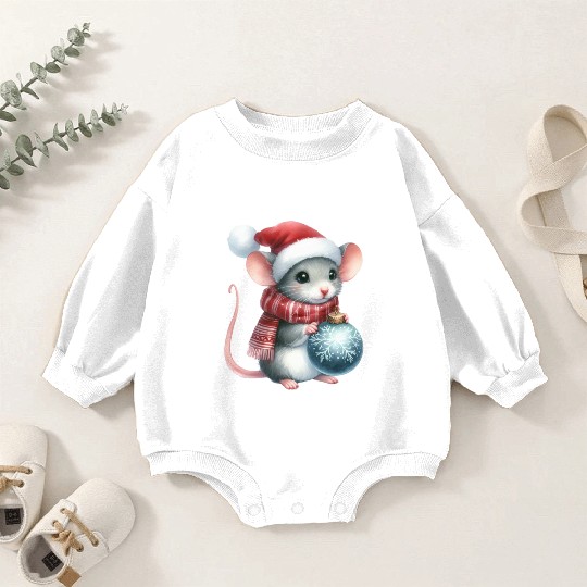 FUNNY CHRISTMAS MOUSE Baby Romper Sweatshirts