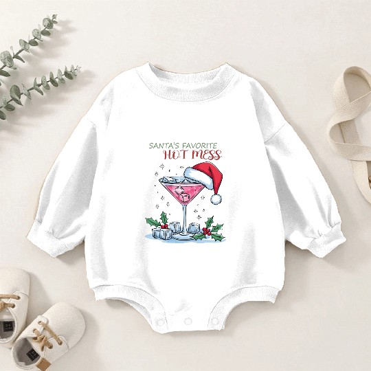 Santa Favorite Hot Mess, Merry Christmas Baby Romper Sweatshirts