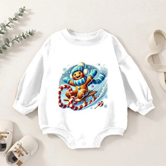 Gingerbread Christmas, Merry Christmas Baby Romper Sweatshirts