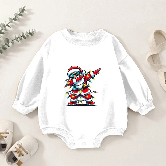 Dabbing Santa Christmas Baby Romper Sweatshirts