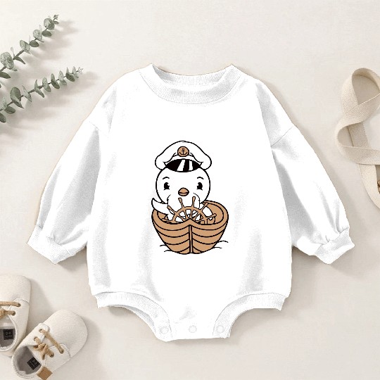 Little Bird Duck Boat Captain Funny Cute Sweet Fun Baby Romper Sweatshirts