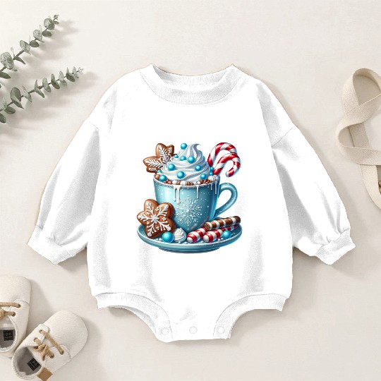 Christmas ice cream, Coquette Chistmas Baby Romper Sweatshirts