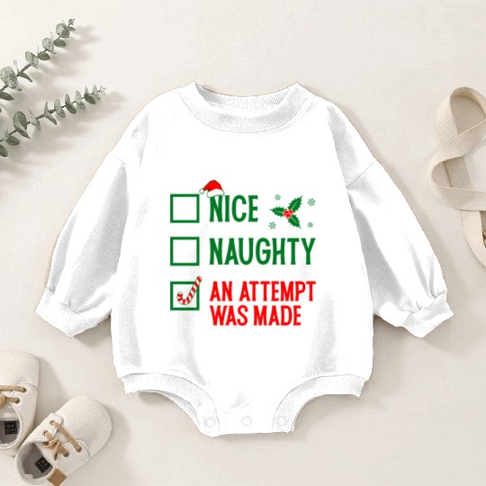Nice Naughty Checklist - Funny Christmas Baby Romper Sweatshirts
